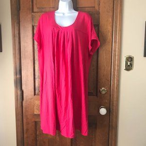Niotto Pink Scoop Neck Dress with Cap Sleeves Size 2X